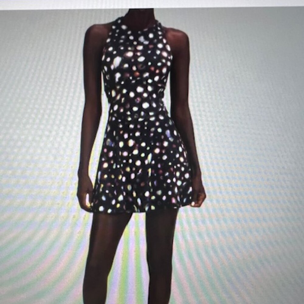 Lululemon Court Crush Tennis Dress in Haze Dot Inverse Orange Multi Sz 4